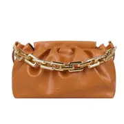 Fashion Pleated Crossbody Bag Women Stone Pattern PU Leather Shoulder Messenger Pouch Solid Color Female Chain Clutches Totes