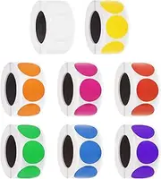 Tanstic 8Pcs Colored Dot Stickers, 1 Inch Circle Dot Stickers, Round Color Coding Labels Dots Labels Stickers for Student Classroom, Kindergarten, Office, 500Pcs of Each Roll (8 Colors)
