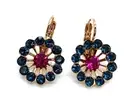 Mariana Earrings Shimmering Fuchsia & Montana Blue Austrian Crystals My Treas...
