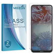 [2 Pack] Nokia G20 Tempered Glass Crystal Clear Premium 9H HD Screen Protector by MEZON – Case Friendly, Shock Absorption (Nokia G20, 9H)