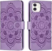 for iPhone 12/12 Pro Case Wallet with Card Holder Kickstand Magnetic Soft Leather Flip Fold Case for iPhone 12 Cover (Purple, iPhone 12/12 Pro)