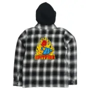 Spitfire Wheels Demonseed Black Hooded Flannel Jacket