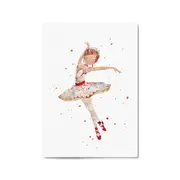 White Ballerina Girls Bedroom Ballet Wall Art #1