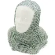 Knight Armor Chain Mail Coif Butted Rings Aluminium Chainmail Hood Militaria SCA