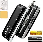 [East top] Updated FORERUNNER 2.0 without valves Chromatic Harmonica 12-Hole 48 Tones C Key Chromatic Mouth Organ Harmonica for Adults,Beginners and Students