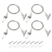 4 Pcs 2m x 1.5mm Heavy Duty Picture Hanging Wire with 180 Rotary Hook