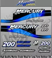 MERCURY 200hp - BLUE - EFI SALTWATER - OUTBOARD DECALS