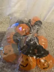Halloween 10 LED Pumpkin String Lights Witch Hat Battery powered. Hang anywhere!