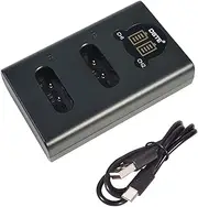 DSTE Dual USB Charger with LCD Display for NP-BX1 NP-BX1/M8 and Sony ZV1 ZV-1 HDR-CX240E DSC-RX10 II DSC-RX1B DSC-RX1R DSC-RX1R/B DSC-RX100 II Camera