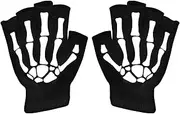 [Generic] Skeleton Cycling Gloves - Halloween Half Finger Skeleton Gloves for Cycling | Warm Halloween Skull Mittens for Running, Exercising, Hiking, Outdoor