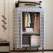 Canvas Wardrobe 85x50x172cm Wardrobes for Bedroom,Portable Wardrobe,1 Hanging Rails Folding Wardrobe,Folding Collapsible Fabric Storage Box for Wardrobe