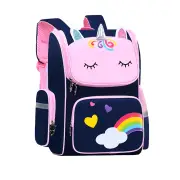 Kids Unicorn Shoulders Backpack Travel Schoolbags Rucksack Children Gift Blue - Small