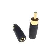 2Pcs 3.5mm 1/8" Mono Female Jack to RCA Male Plug Audio Adapter Cable Converter