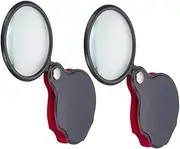 SOPOTUTU 2pcs Compact Handheld Magnifier for Reading with Rotating Protective Case Mini Magnifying for Seniors Hobbies and Science Class Use