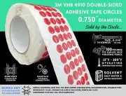 3M VHB 4910 CIRCLES 0.750” DIAMETER, CLEAR/TRANSPARENT, SOLD BY THE CIRCLE