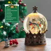 Snow Globe Lighted Christmas Decorations, Snowman Family Musical Crown Snow Glob