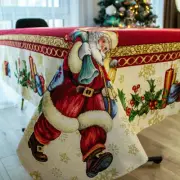 Tablecloth Red Christmas Santa Clause Holiday Tapestry Table Linen Rectangular