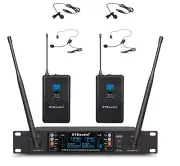 GTD Audio 2x100 Ch UHF Wireless Lavaliere Lapel Headset Microphone System 260L