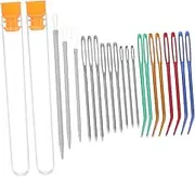 PERSELOSO Big Eye Curved Needles Set for Knitting Crocheting Sewing Tapestry Storage Bottle 1 Set