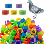 MEWTOGO 8mm 100 Pcs Bird Pigeons Leg Rings - Colorful Readable Numbered