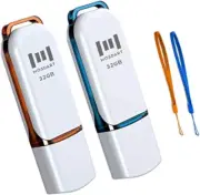MOSDART 32GB USB 2.0 Flash Drive, with LED Light and Lanyards, FAT32 Memory Stic