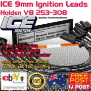 ICE PRO 100 9mm Spark Plug Leads V8 Holden Around R/Covers VN-VT HEI MSD Black