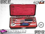 SP TOOLS SOCKET SET - 23PC 1/4"DR 6PT - METRIC/SAE CHROME VANADIUM ( SP20102 )