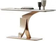 hallway table Modern Console Table 33.47" High Faux Marble Accent Table for Hall Narrow Entry Hall Entry Cupboard Entry Door Against The Wall Veranda Table console tables for hallway slim(Gold,Medium)