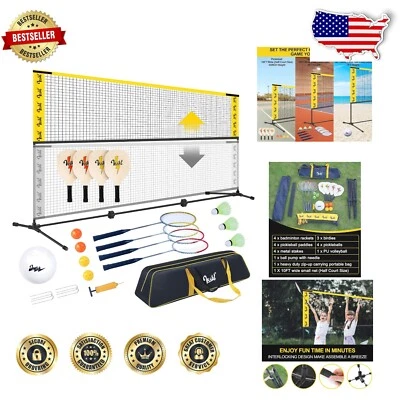 Family-Friendly 10FT Portable Sports Net Set - Badminton, Pickleball, Volleyball