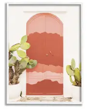 Contemporary Desert Doorway Cactus Framed Giclee Wall Art by Leah Straatsma