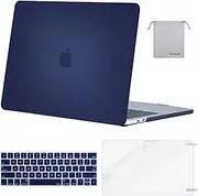 MOSISO Compatible with MacBook Pro 13 inch Case M2 2025, 2024, 2023-2016 A2338 M1 A2251 A2289 A2159 A1989 A1708 A1706, Plastic Hard Shell&Keyboard Cover&Screen Protector&Storage Bag, Navy Blue