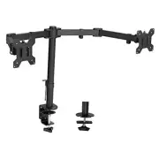 Full Motion Dual Monitor Clamp Stand VESA, Double Center Arm Joint, Desk Mount