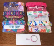 ZOX Strap Ring Breast Cancer Bundle Hope Recovery Fighter Warrior Strength OKAY