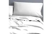 Park Avenue 500TC Queen Bed Natural Cotton Fitted Flat Sheet Pillowcases White