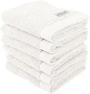 Tom Tailor Guest Towels, Set of 6, 30 x 50 cm, 100% Cotton/Terry Towels, with Hanger and Label with Logo, Colour Bath Towel White (Crisp White)
