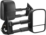 SAN HIMA Pair Towing Mirrors Fits Triton MQ/MR 2015-ON - Extendable Manually Foldable 20CM Split View Durable & Stylish Tow Mirrors, Black