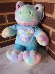 Build A Bear Pastel Tie Dye Frog 16" Plush-Tie Dye Heart Hoodie + Leggings