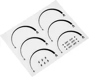 HALLMERS 6 Flame Gradient Top Half Turn Marker Clockwise Dial Hob Decal Control Panel Labels (Black Print Clear Adhesive) Replacement Oven Sticker Sticker Electric Cooktop Gas Induction Burner Knob