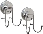 Suction Hooks Suction Cups Vacuum Hook for Shower, Bathroom, Kitchen, Glass Door, Mirror, NeverRust Stainless Steel Hooks (2 Packs)