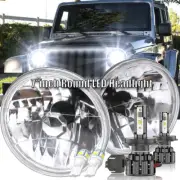 For Jeep Wrangler JK JKU TJ LJ CJ / Newest 7"Inch Round LED Headlight Hi/Lo Beam