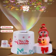 16 Patterns Snowman Christmas LED Projector Lights Laser Lamps With Night Light