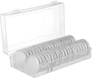 PLAFOPE 40Pcs Coin Capsules with Protective Gasket and Storage Box for Coin Collection Clear Plastic Holders for present for Collectors