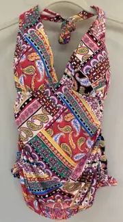 NWT Sundance Catalog Multicolored “Artforms Halter Tankini” size 6 $91