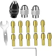 0.5-3.2mm Shank Keyless Chuck Collet Set, Rotary Tool Keyless Quick Change Chuck for Dremel Rotary Tool