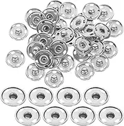STOBOK Metal Hidden Buckle Snaps 50 Pack Brass Craft Set Buttons Pin Fasteners Snap Buttons Sew on for Clothing (15mm)