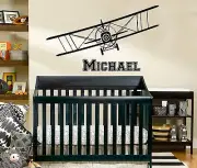 Airplane Wall Decal Personalized Boy Name Vinyl Decal Sticker Nursery ZX222