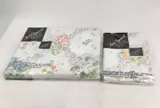 Vintage Lady Pepperell Full Flat Sheet & 2 Standard Pillow Cases No Iron Flowers