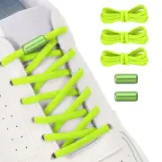 Elastic No Tie Shoelaces Replacement 3Pcs with 2 Metal Buckles, Light Green