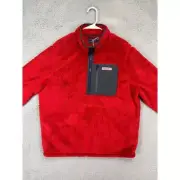 Vineyard Vines Sweater Mens Large Stillwater Sherpa Red Quarter Zip Pullover NEW