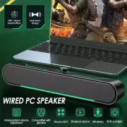 Wired PC Speakers LED Computer Stereo Speaker USB Powered for Desktop Laptop